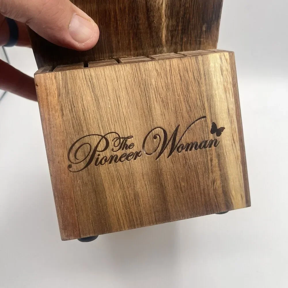 PIONEER WOMEN Wooden Wood Knife Block with 13 Slots